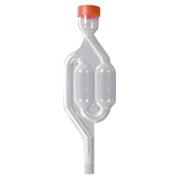 Bubbler-style airlock with a red cap