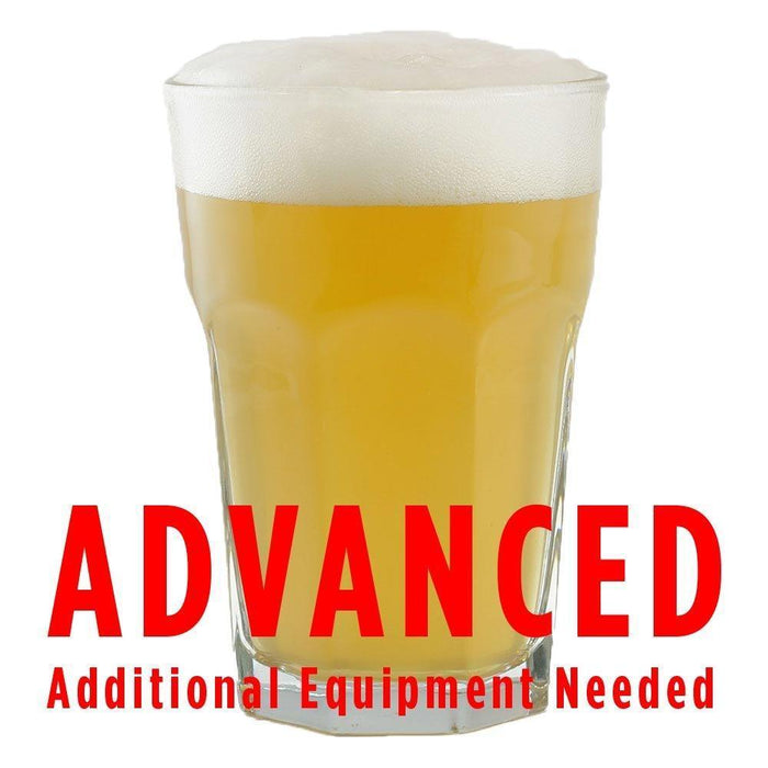 Gaarden Hoe Witbier homebrew with an All-Grain caution in red text: "Advanced, additional equipment needed"