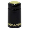 Black with Gold Grapes PVC Shrink Capsules - 62 ct.