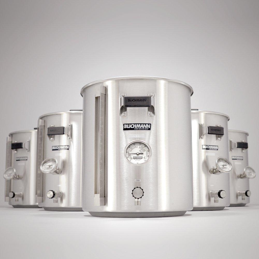 Blichmann Boilermaker G2 Brew Kettle standing heroically in front of other similar kettles