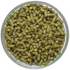 Detail view of French Aramis hop pellets