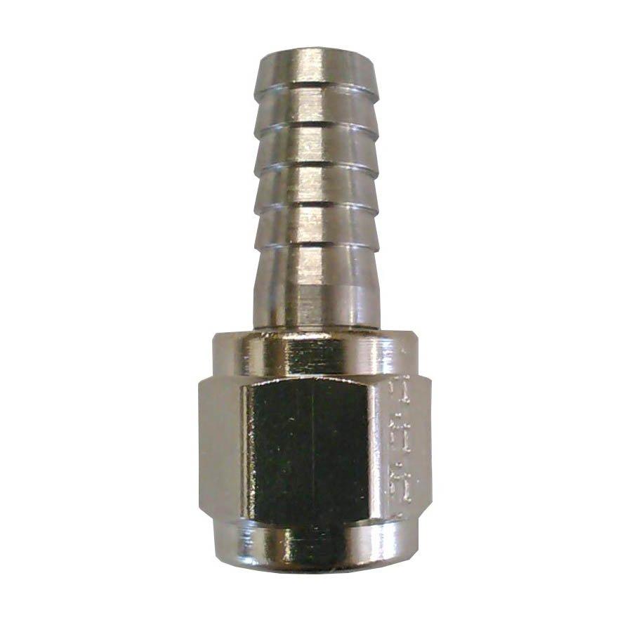 Quarter inch internal diameter barbed swivel nut.
