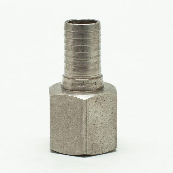 Female Stainless 1/2 inch NPT by 1/2 inch Barb