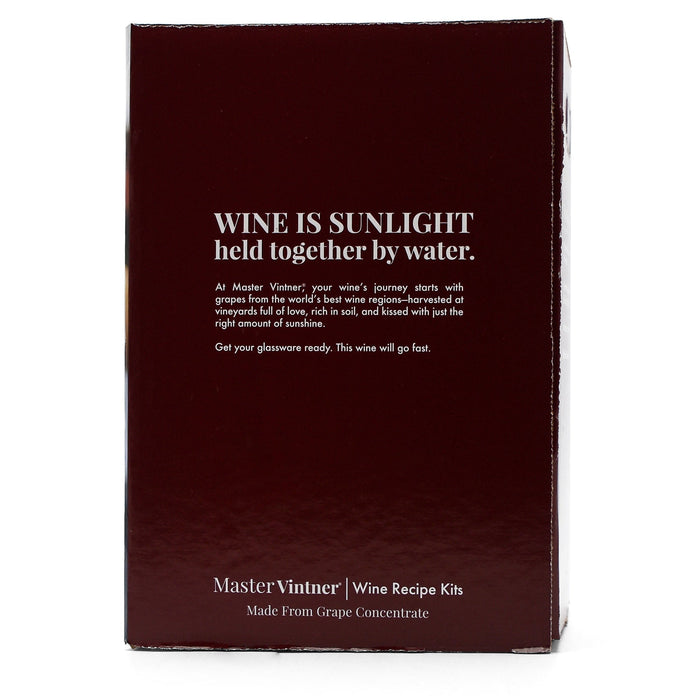 Merlot Wine Kit - Master Vintner® Winemaker's Reserve® back of box