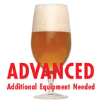 Exotic Tropic Wheatwine homebrew in a glass with an All-Grain caution: "Advanced, additional equipment needed"