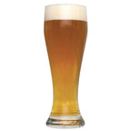 Tall glass of Raspberry Wheat homebrew